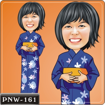 卡通人像 和服Q版畫PNW-161